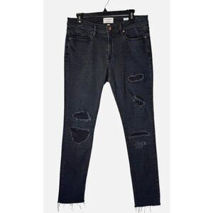 Frame Denim Mens Black Buxton L Homme Skinny Distressed‎ Jeans Size 32